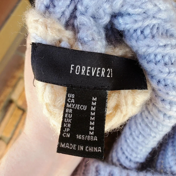 Forever 21 Striped Knit Turtleneck Sweater Women's Size Medium - Picture 6 of 16